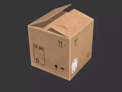 Cardboard Package Box Low-poly 3D model purchase