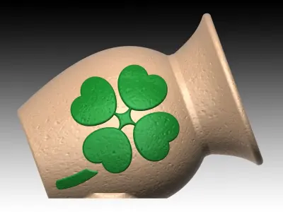 Aquarium-ornaments Octopus-pot -Four leaf clover- Free 3D print model
