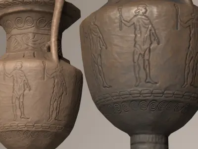 Antique Ancient Clay Vase ceramic pottery Low-poly 3D model