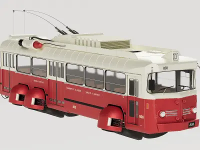 Sci-Fi Trolleybus Berliet Vetra VA3 B2 Free 3D model