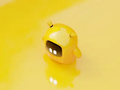 Cute Printable Robot Character 3D model