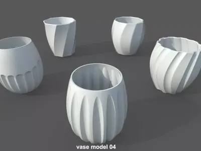 Vase Pack01 - 5 Models Free 3D print model