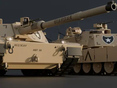 MBT- X8 Guardian Tank 3D model