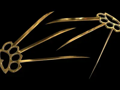 Brass Knuckles With Knife Claws Low-poly 3D model