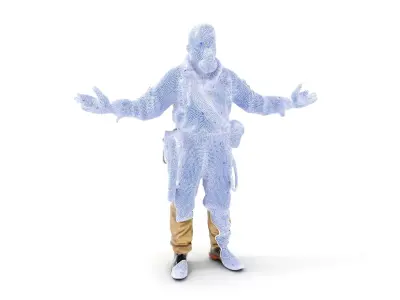 Masked Soldier D Model  Rigged and Animated for Games Low-poly 3D model
