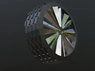Low Poly Car Wheel Low-poly 3D model