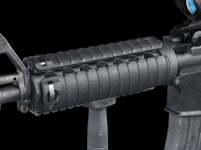 M4A1 AR15 USMC Build Modular Low-poly 3D model