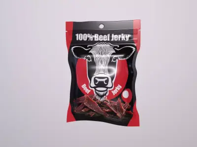 3D model of packaging - Dried meats Dried Beef Jerky  Low-poly 3D model