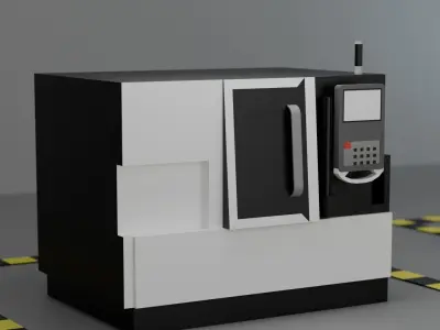 lathe pack Low-poly 3D model