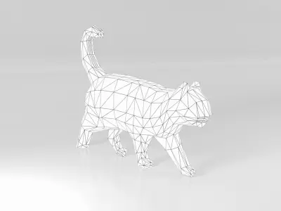 Cat Low-Poly Low-poly 3D model purchase