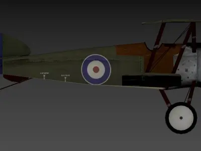 3D model of a biplane Low-poly 3D model