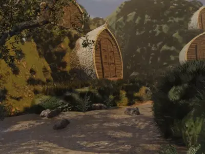 Hillside Village 3D model buy