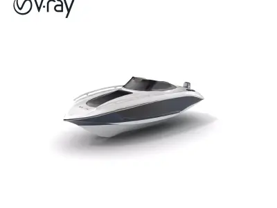 Modern Speedboat with Chrome Accents model pack Low-poly 3D model