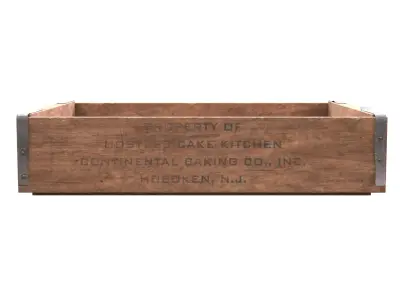 Wooden bakery box Low-poly 3D model