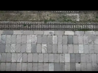 industrial ground railway concrete slabs photogrammetry 3D model