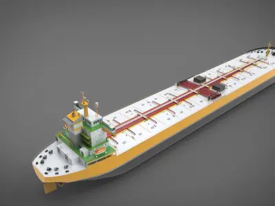 Tanker Ship Low-poly Low-poly 3D model