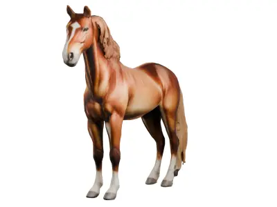 Realistic 3D Horse Model High-Quality Textured  Game Ready Low-poly 3D model