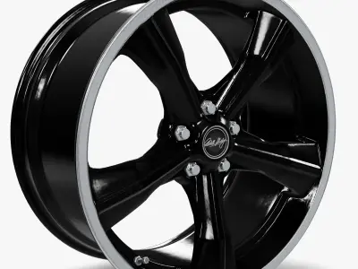 Carroll Shelby Wheel Company CS11 Wheel Gloss Black  Low-poly 3D model