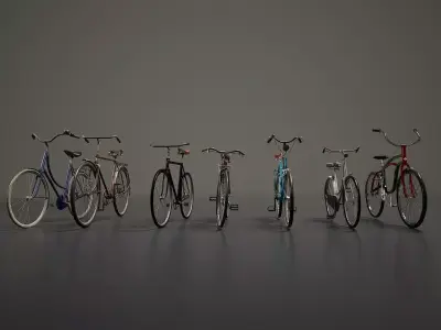 Bicycle Asset for Game Ready 3D Model Low-poly 3D model