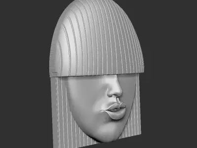 face wall art decor 2 3D print model