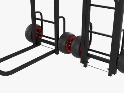 Transporting cart foldable 3D model