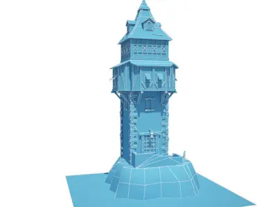 Medieval Building 07 Defence Tower Low-poly 3D model