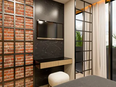 MASTER BEDROOM - INDUSTRIAL MODERN BEDROOM 3D model