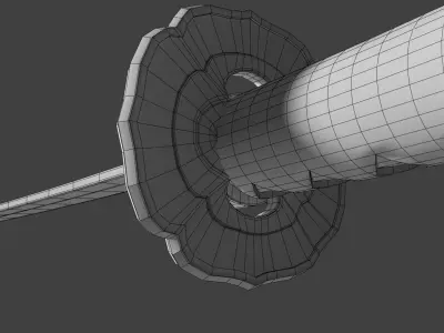 Katana samurai sword 3D model 6