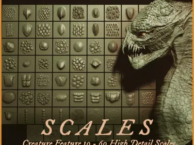 Scales VDM pack for Zbrush 3D model