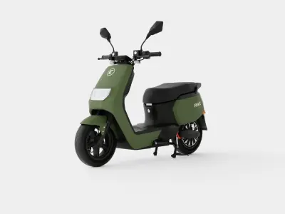 Matte Green Scooter Low-poly 3D model