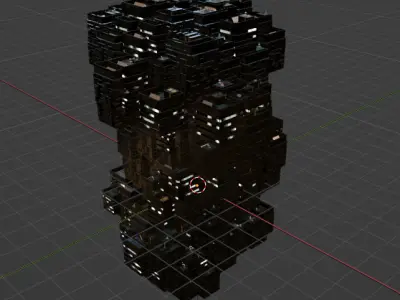 Sci fi night city building 8 3D model