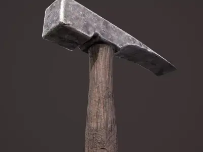 Medieval Hammer  Free low-poly 3D model