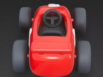 Speedy Number One Cartoon Race Car 3D Model Low-poly 3D model