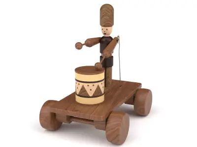 Wooden toy drummer 3D model