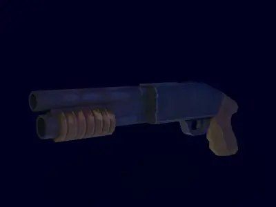 Cartoon - Shotgun Low-poly 3D model