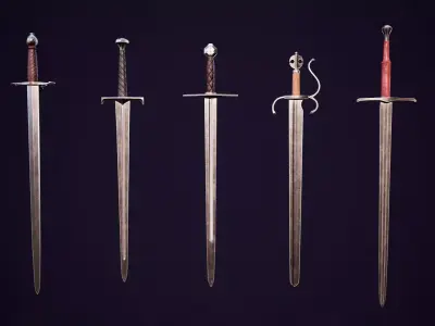 Various Swords Low-poly 3D model