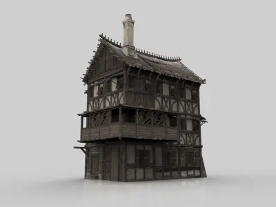 Medieval house fantasy 07 Low-poly 3D model