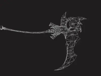 Futuristic Scythe Low-poly 3D model 9
