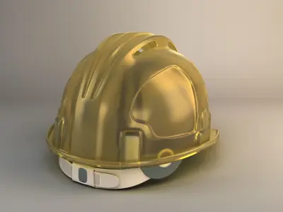 Yellow worker helmet Low-poly 3D model