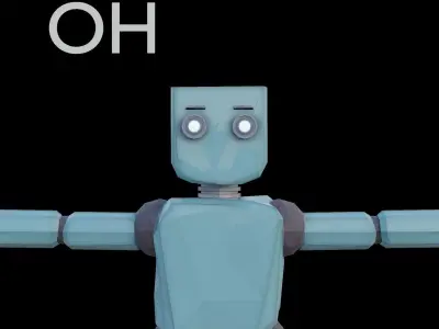 Blizmo Cute Robot Low-poly 3D model