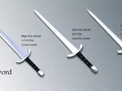 Medieval weapons pack Free low-poly 3D model