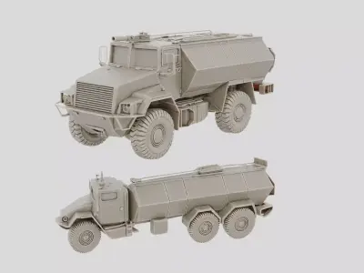 Armored Military Fuel Transport Truck for 3D print 3D model