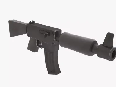 Stylized Machine Gun Free low-poly 3D model