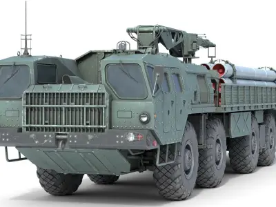 9T234 Smerch Transporter Low-poly 3D model