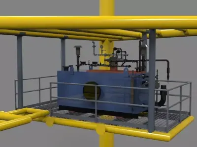 Sump tank skid Free 3D model