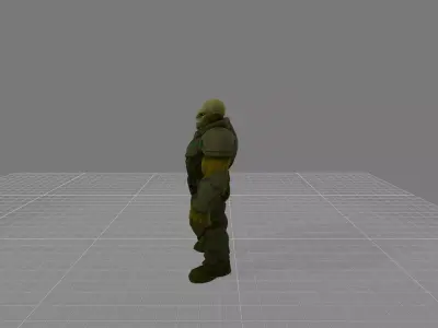 Alien Warrior Sci-Fi Armored Character 3D Model Free 3D model