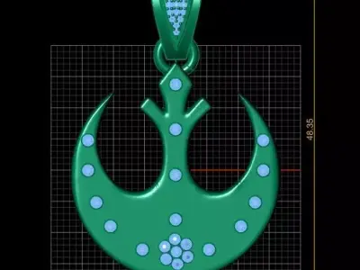 14K Gold Rebel Alliance Insignia 3D print model