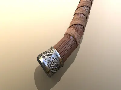 Stylized Battleaxe Low-poly 3D model