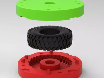 Mold for diecast truck tire 4 Scale 1 to 25 3D print model