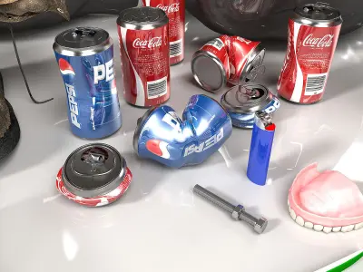 Wheelie Bin Kit With Rubbish 3D model